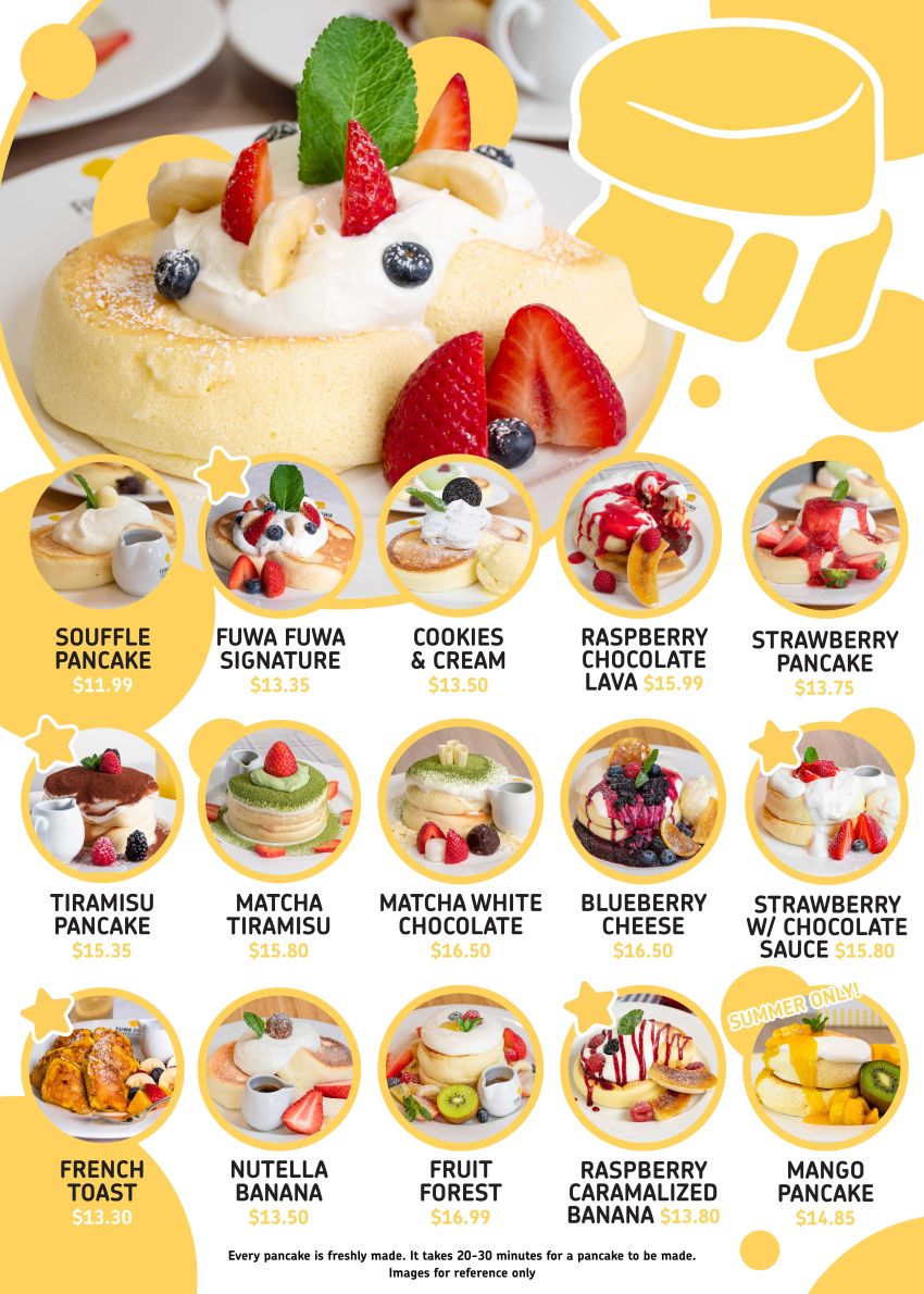 Menu Fuwa Fuwa Pancakes