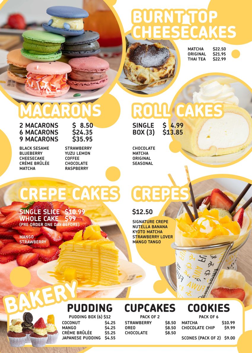 Menu Fuwa Fuwa Pancakes