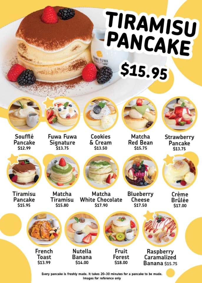 Downtown Toronto Menu Fuwa Fuwa Pancakes